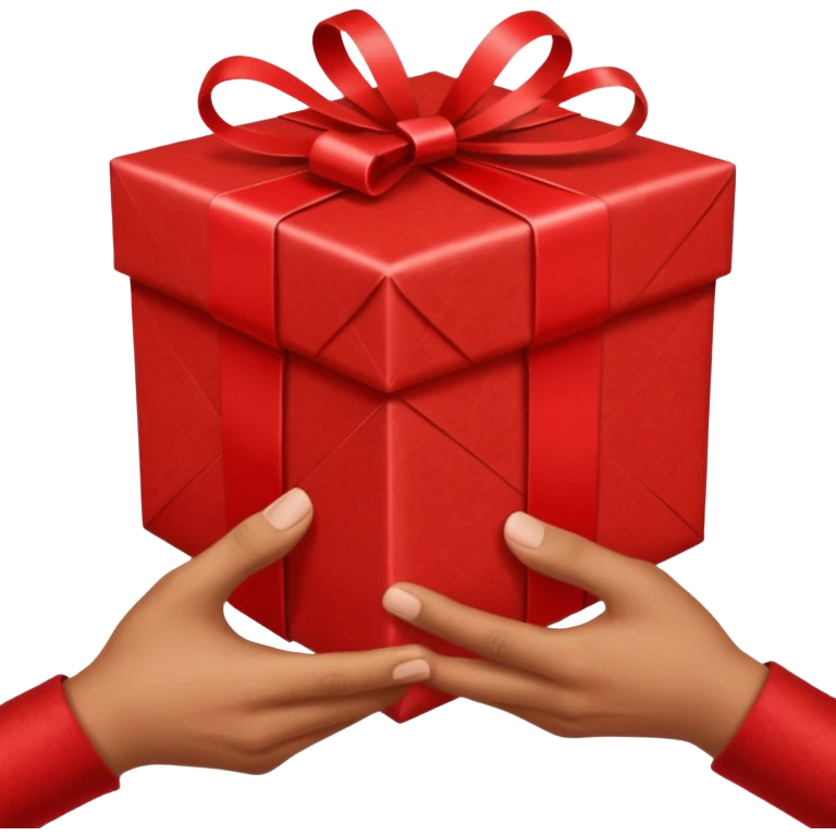 two hands swapping a gift, no text emoji