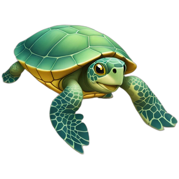 Une tortue qui vas a la plage emoji