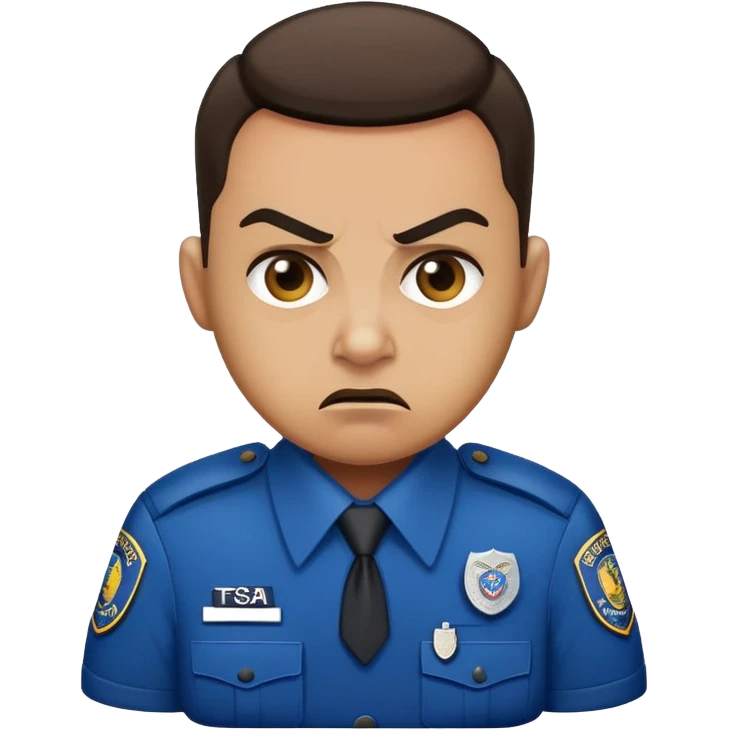 TSA angry mean in uniform “ TSA” badge emoji