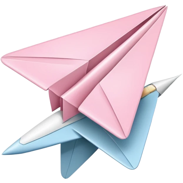 pastel pink Telegram icon with a white paper plane in iOS Apple emoji style emoji