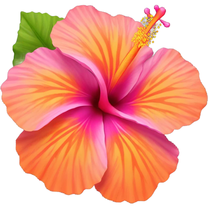 orange pink colored hibiscus  emoji