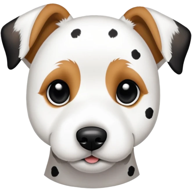 Parson Russel terrier with black spots emoji