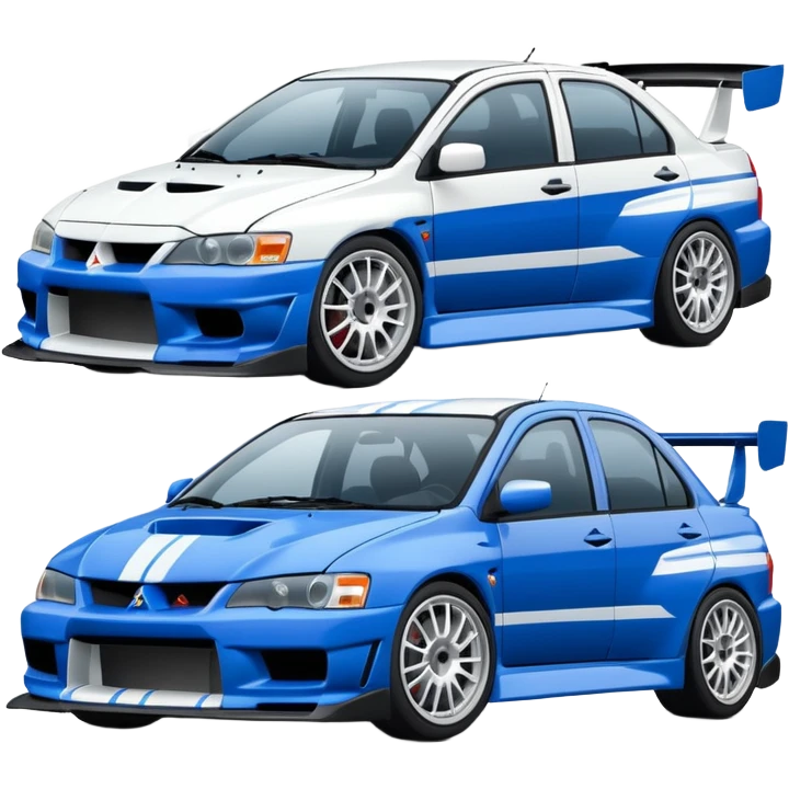 Mitsubishi lancer Evo viii blue and white emoji