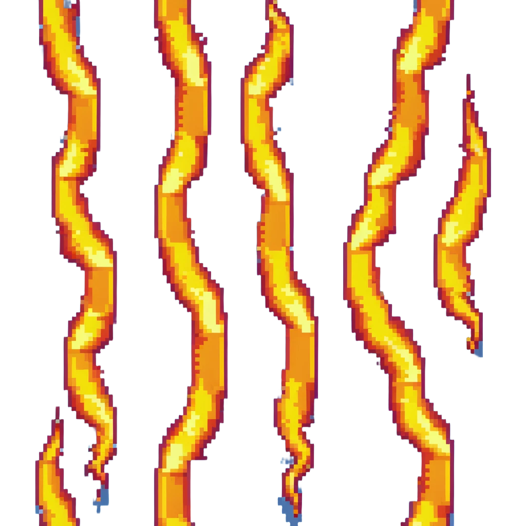 vertical line of fire, extending up and down, orange and yellow emoji