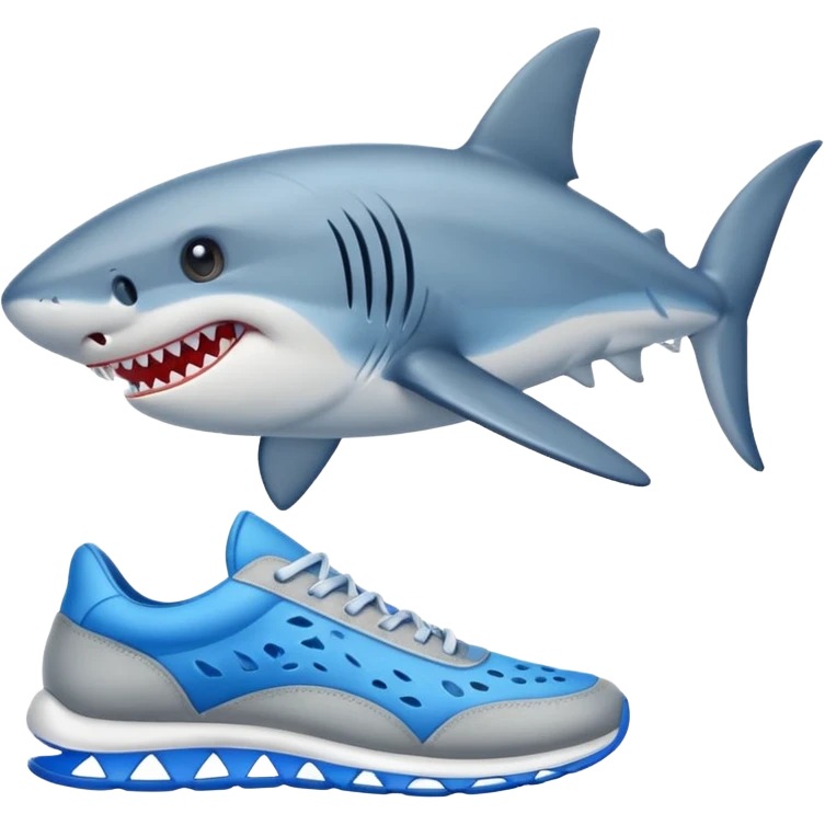 Tiburón con zapatillas azules  emoji