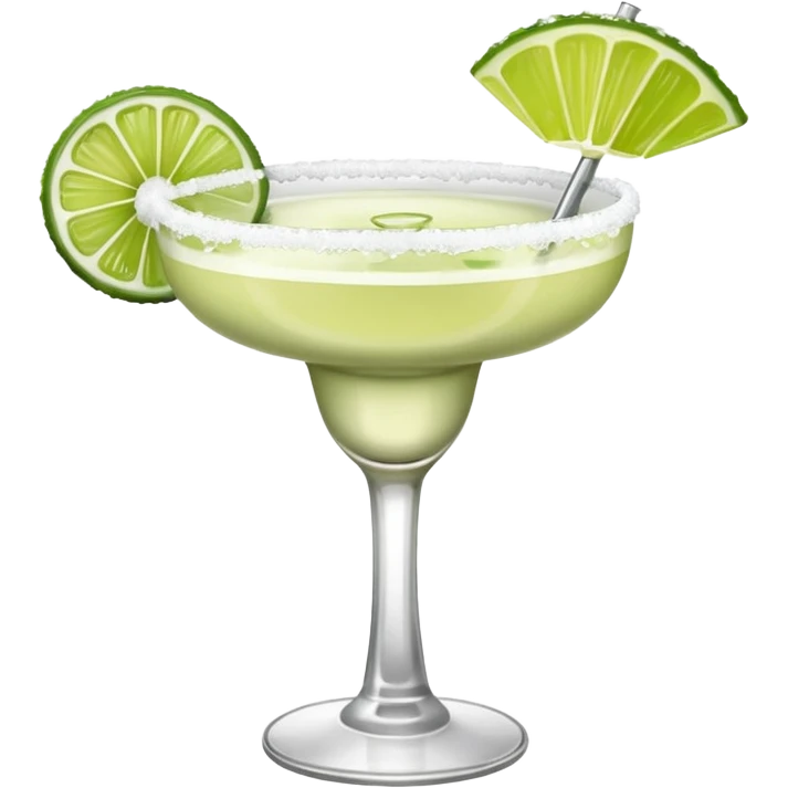 a margarita cocktail. NO STRAW. add salt on the rim. NO LEMONS emoji