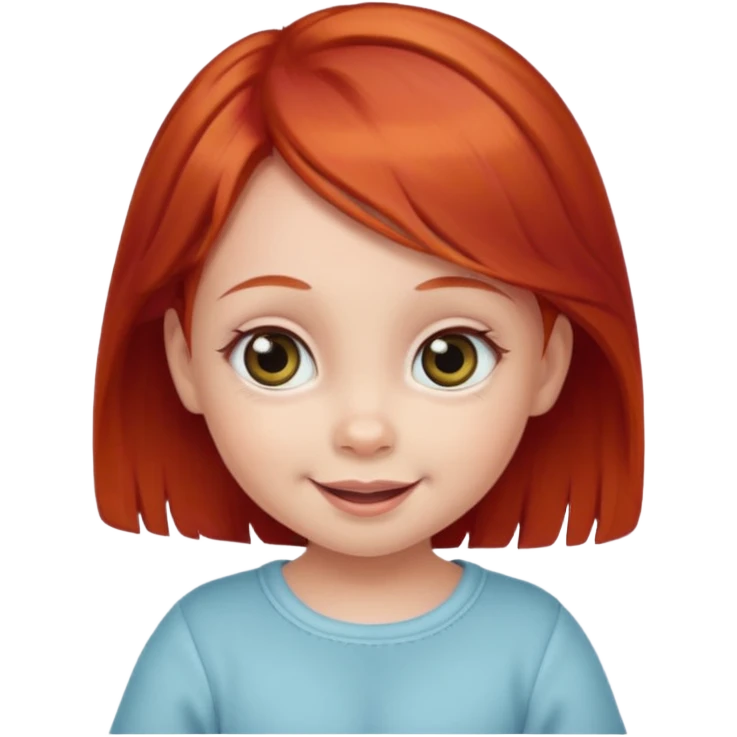 red hair baby girl big eyes emoji