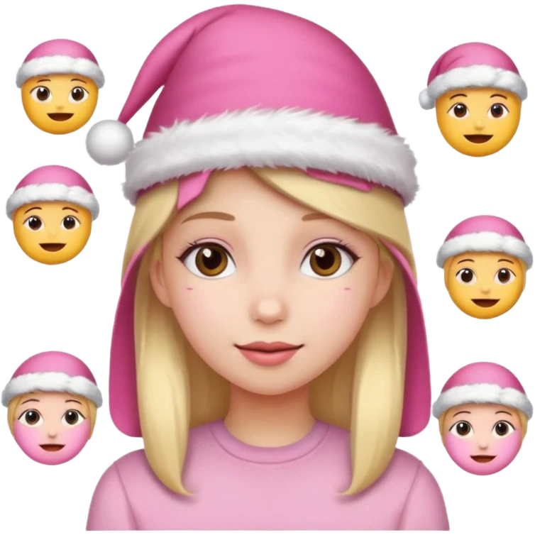 Aestheticgirl pink Christmas emojis emoji