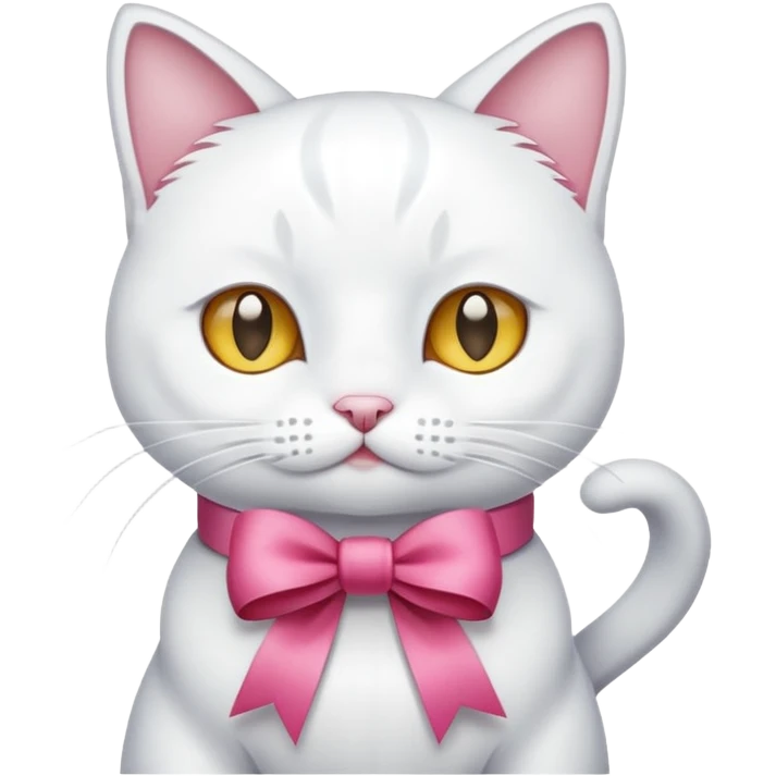 kurdele takan beyaz kedi emoji