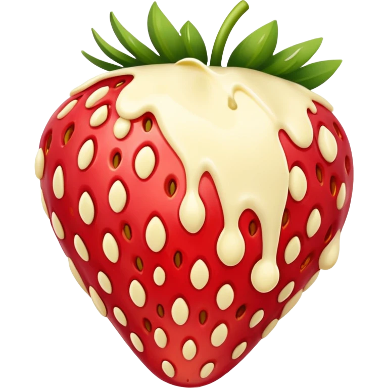 Strawberry with melted white chocolate and more white chocolate  emoji