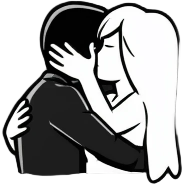 couple hugging romantically emoji