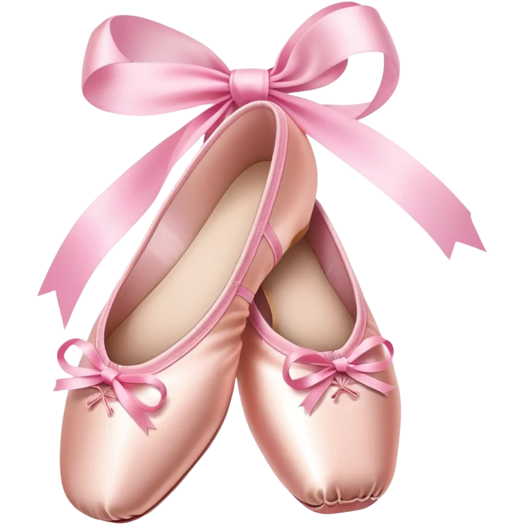 pink ballet pointe shoes with ribbons emoji