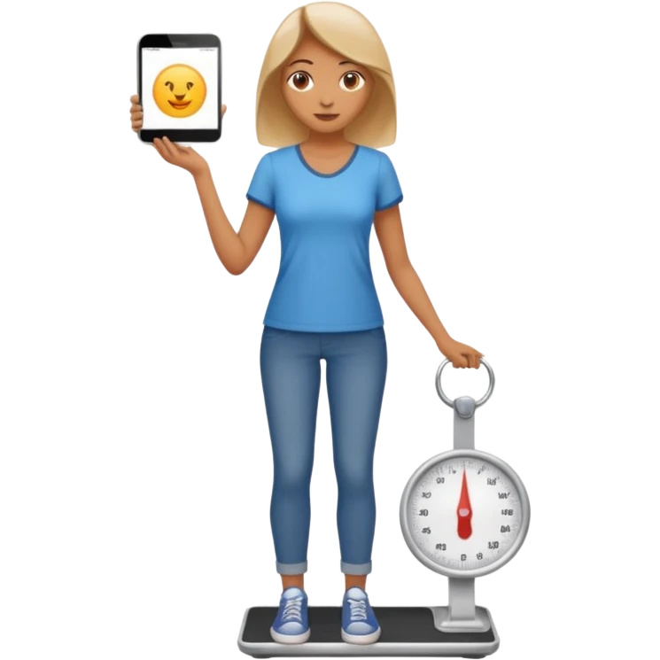 Woman standing on scale emoji