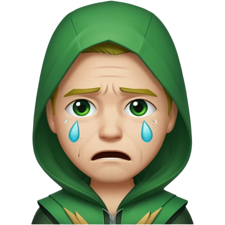 Green Arrow crying emoji