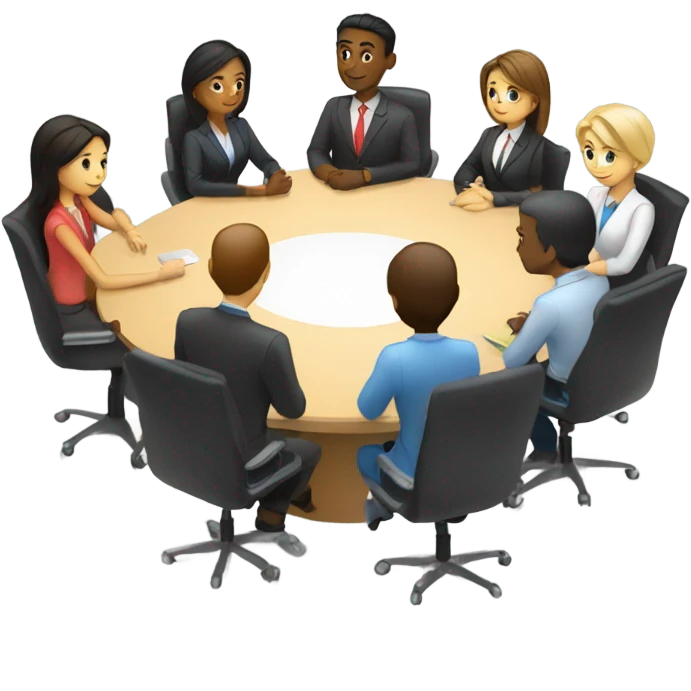 business people sitting at a round table  emoji