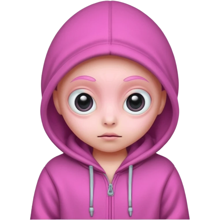 Aliens Pink, hoodie, cute big eyes emoji