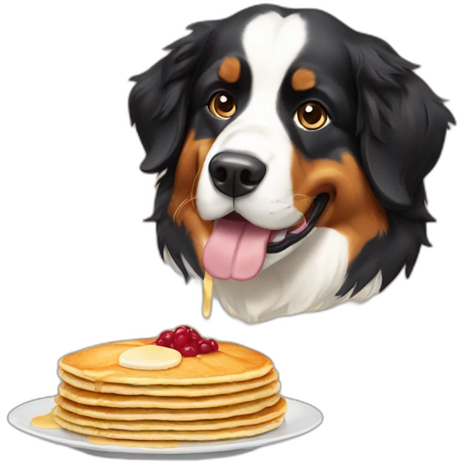 bernese dog eating pancake emoji
