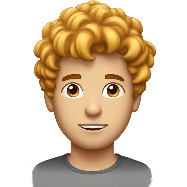 Garçon cheveux frisés qui fume une puff emoji
