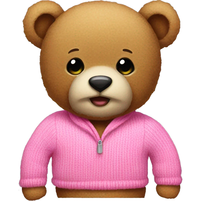 Teddy with pink sweather emoji