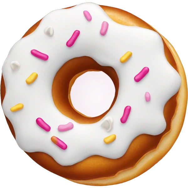 plain donut with white cream  emoji