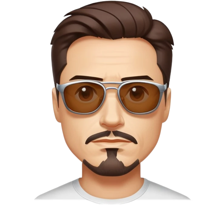 Tony Stark wearing sunglasses, genius billionaire emoji