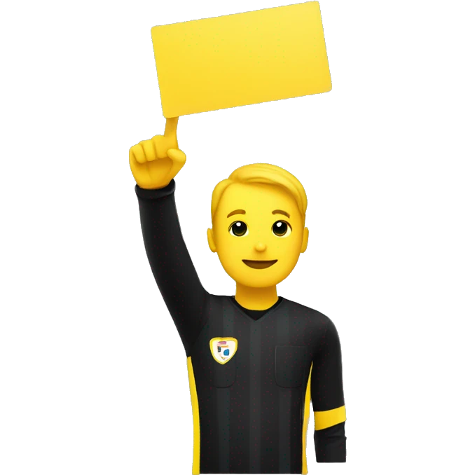 referee hand holding yellow card up emoji