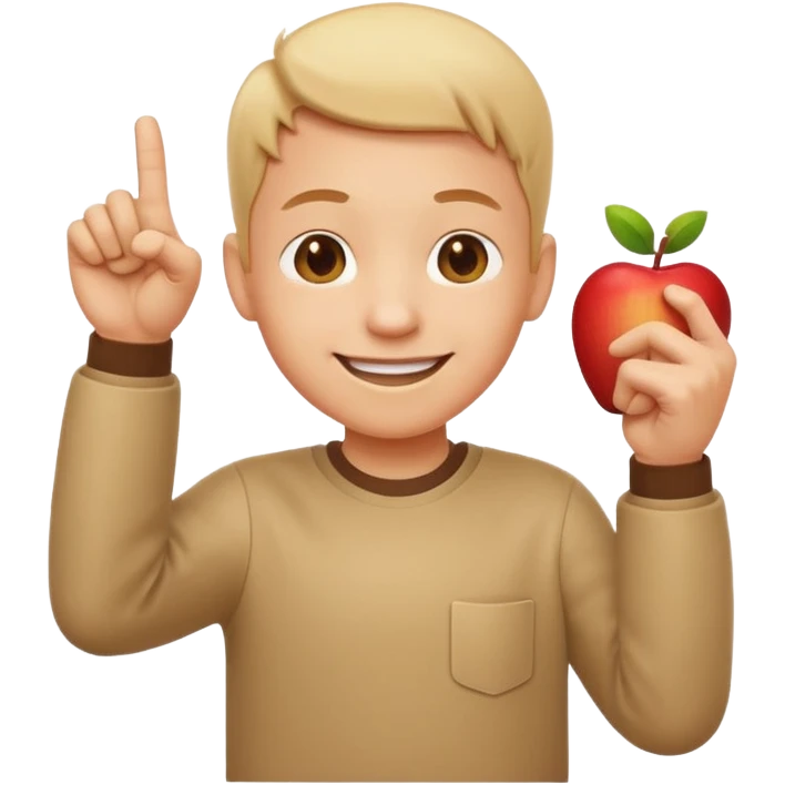 emoji of a happy cartoon person pointing downward toward the ground with both hands, standing upright, smiling warmly, both index fingers extended and pointing down clearly, simple light background, expressive and playful Apple emoji design showing the meaning “here / down here emoji