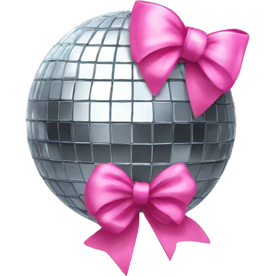 Disco ball with a pink bow  emoji