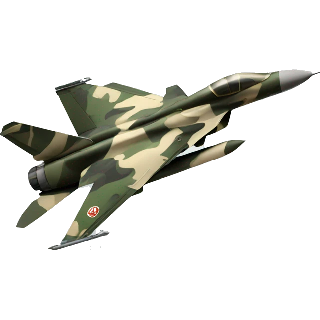 fighter jet with camouflage similar to a Calico cat emoji
