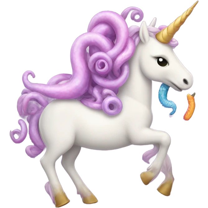 Worm on a unicorn emoji