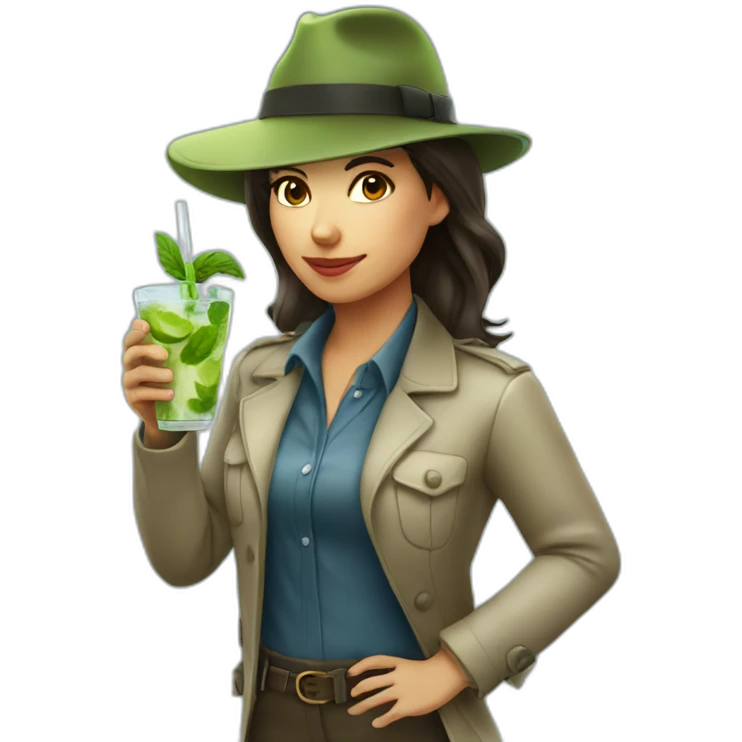 argentine girl detective drinking mojito emoji