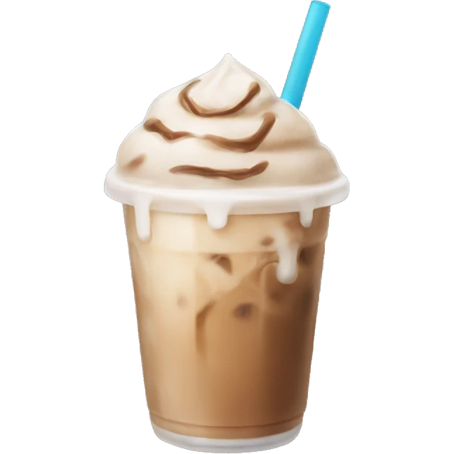 Iced latte with straw emoji