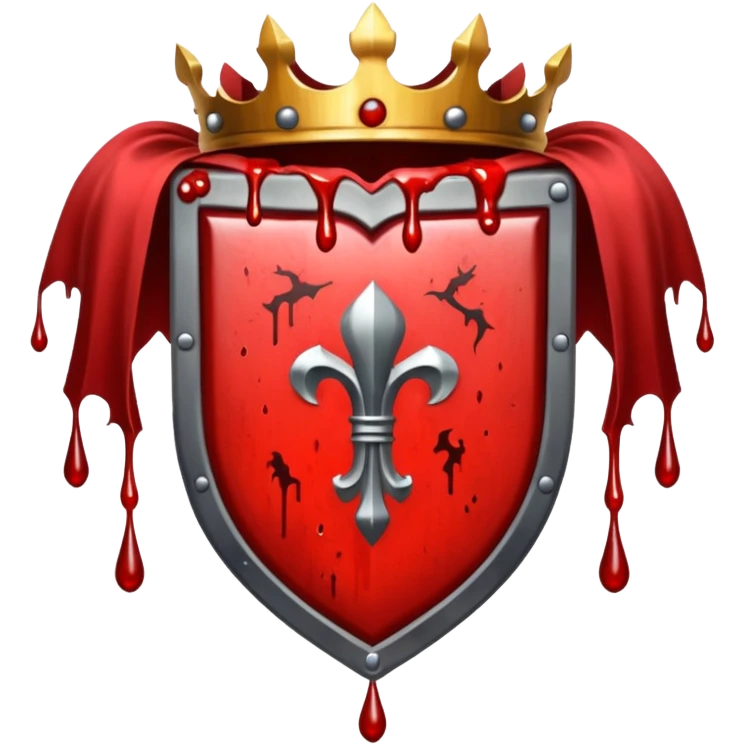 brasão sangrando medieval rosa de sangue vermelha emoji