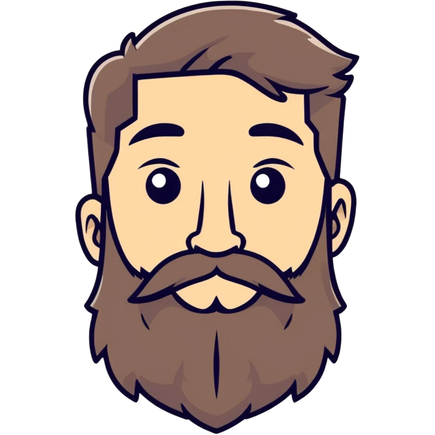 male portrait with beard emoji