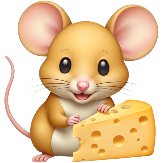 Mouse eating cheese emoji