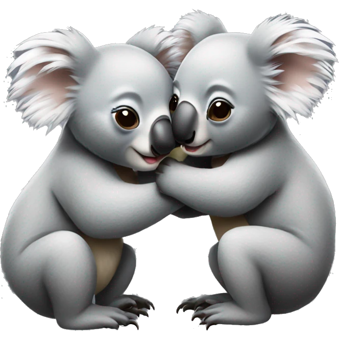 two koala bears kissing eachother emoji