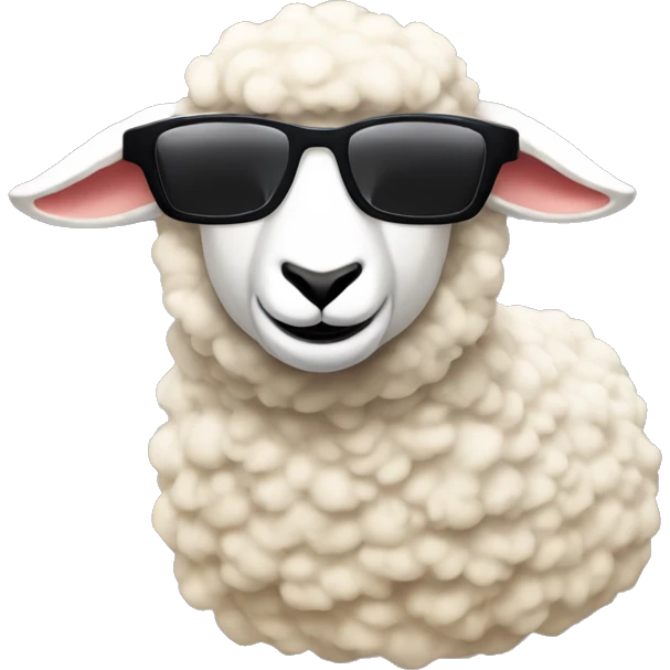 Create a sheep from catan wearing sunglasses and include the catan board playing catan emoji