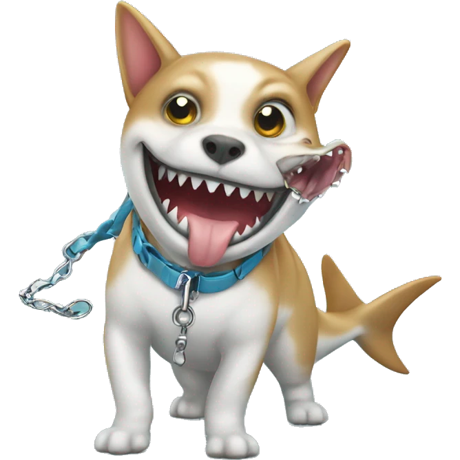 pet shark on a leash emoji