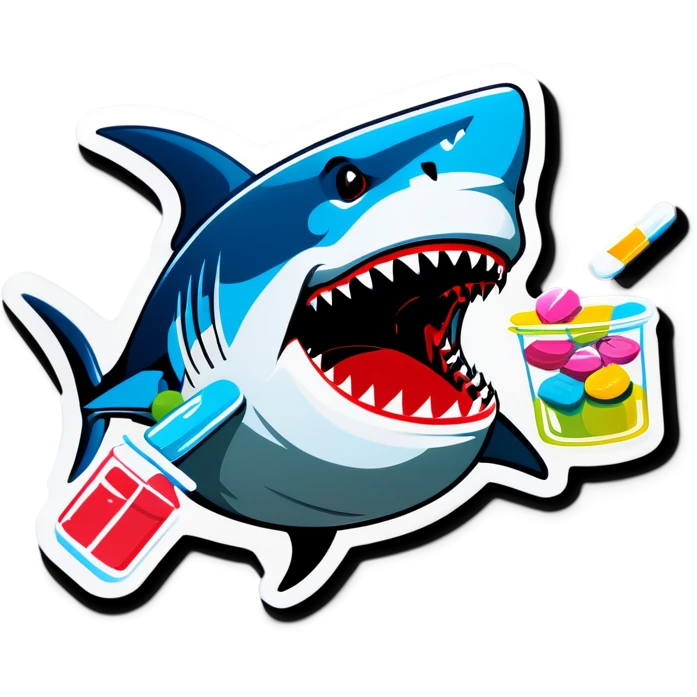 Shark with drugs  emoji