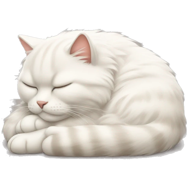 a sleeping fluffy cat emoji