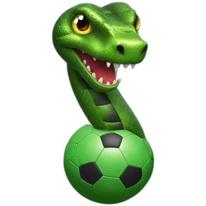 Serpent mangeant un ballon de football emoji