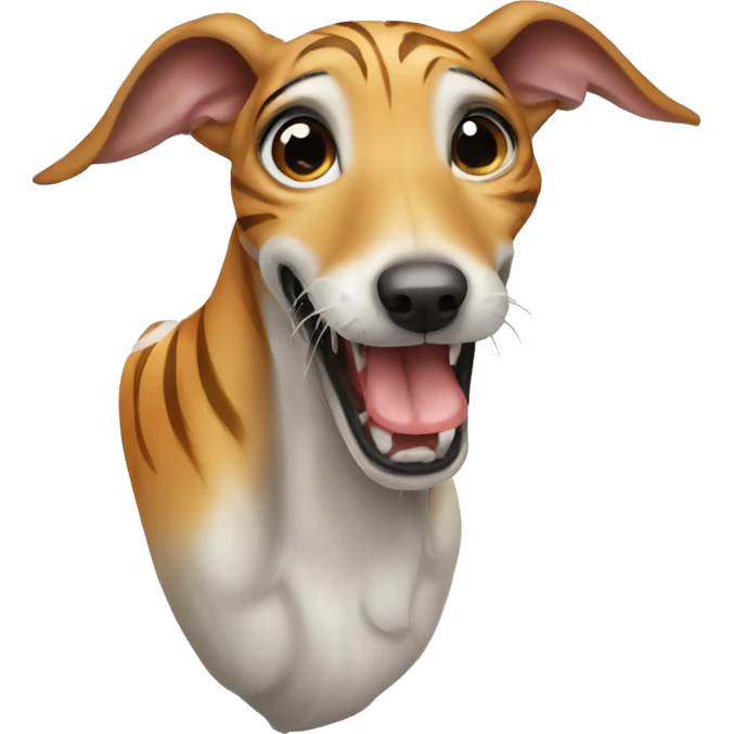 tiger greyhound licking emoji