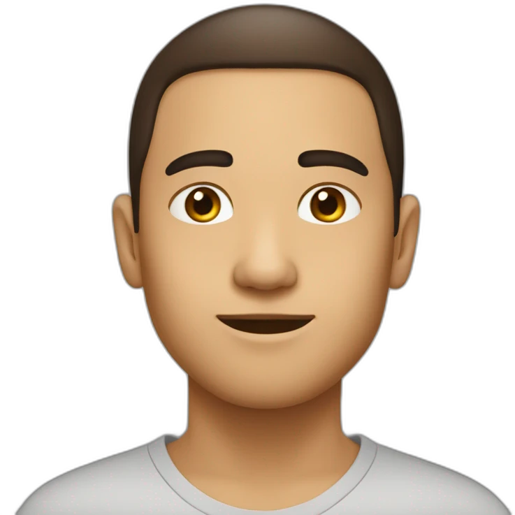 Garçon cheveux bruns lisse long avec dégradé emoji