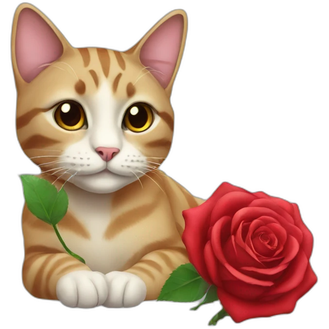 Cat with rose emoji