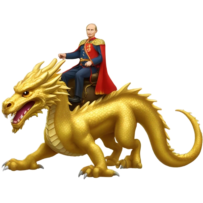 putin on Gold dragon emoji