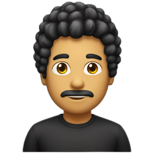Pitufo de pelo largo y negro emoji