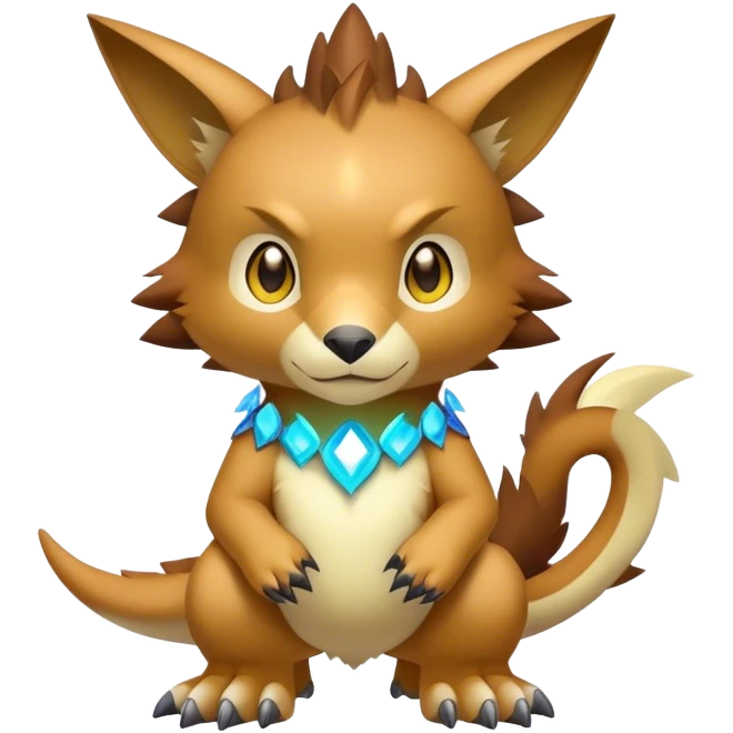 Cute cool colorful Digimon-animal-hybrid full body emoji