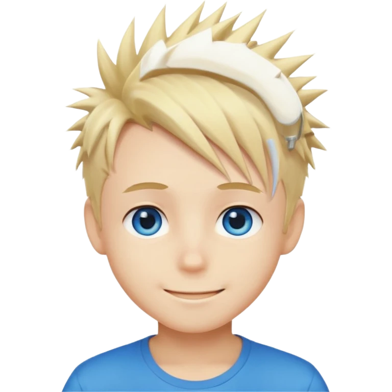 Naruto Anime style happy boy head emoji