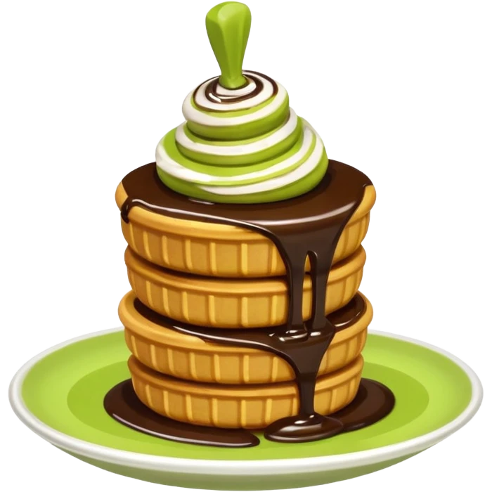 mini churros with chocolate and matcha topping sauce emoji