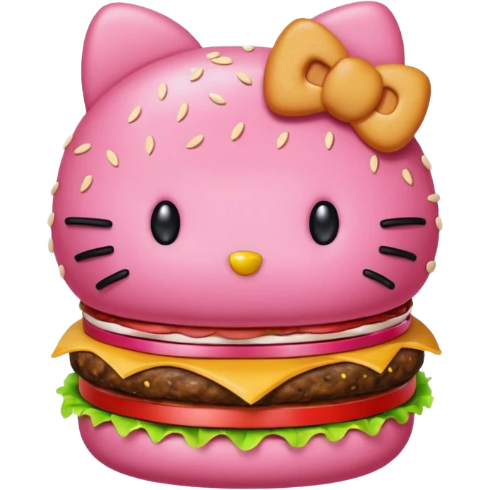Hello kitty hamburger emoji